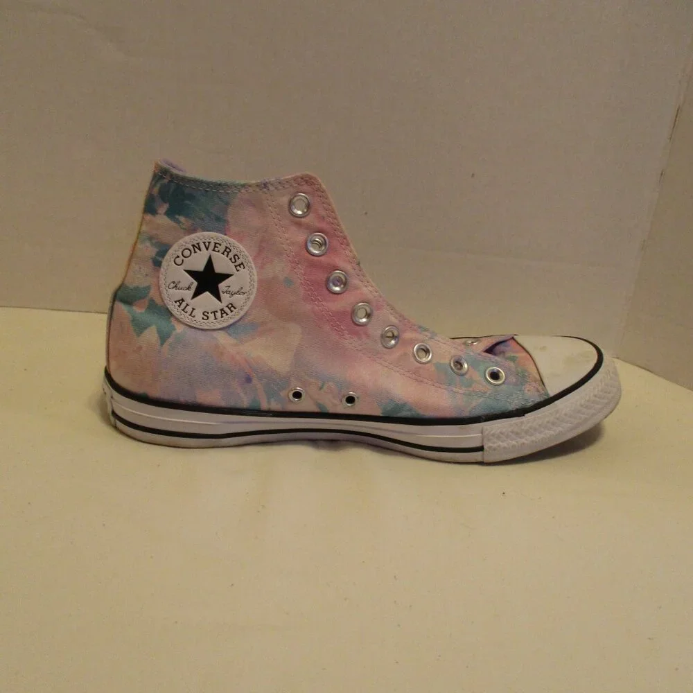 Converse Shoes Chuck Taylor Men Size 8 White Blue Pink Tie Dye Sneaker Shoes